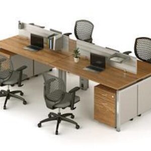 Escritorio Operativo para 4 Personas Tech MS/Silver Bench Techno
